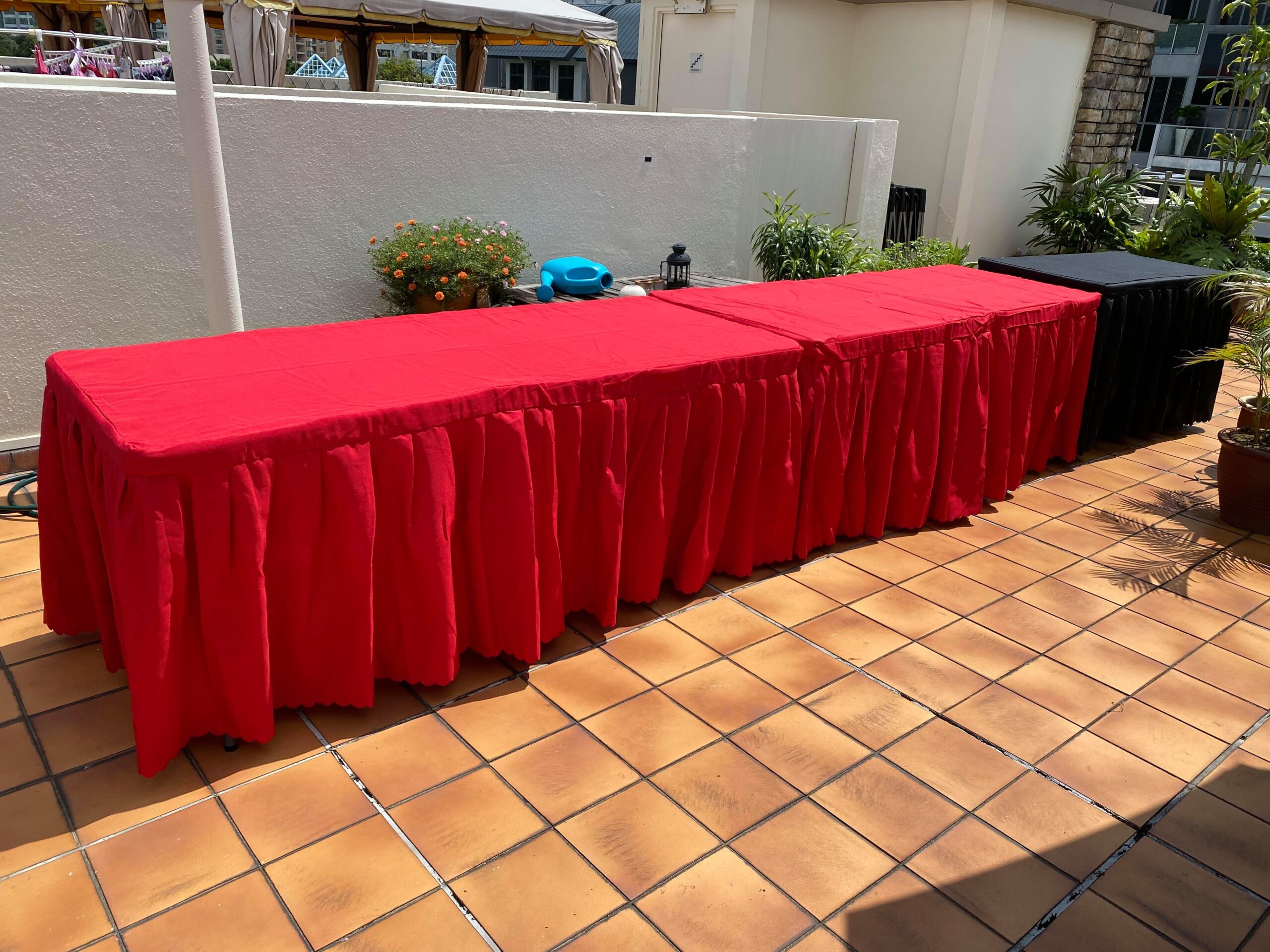 6ft table with black skirting 9 table - logistics support